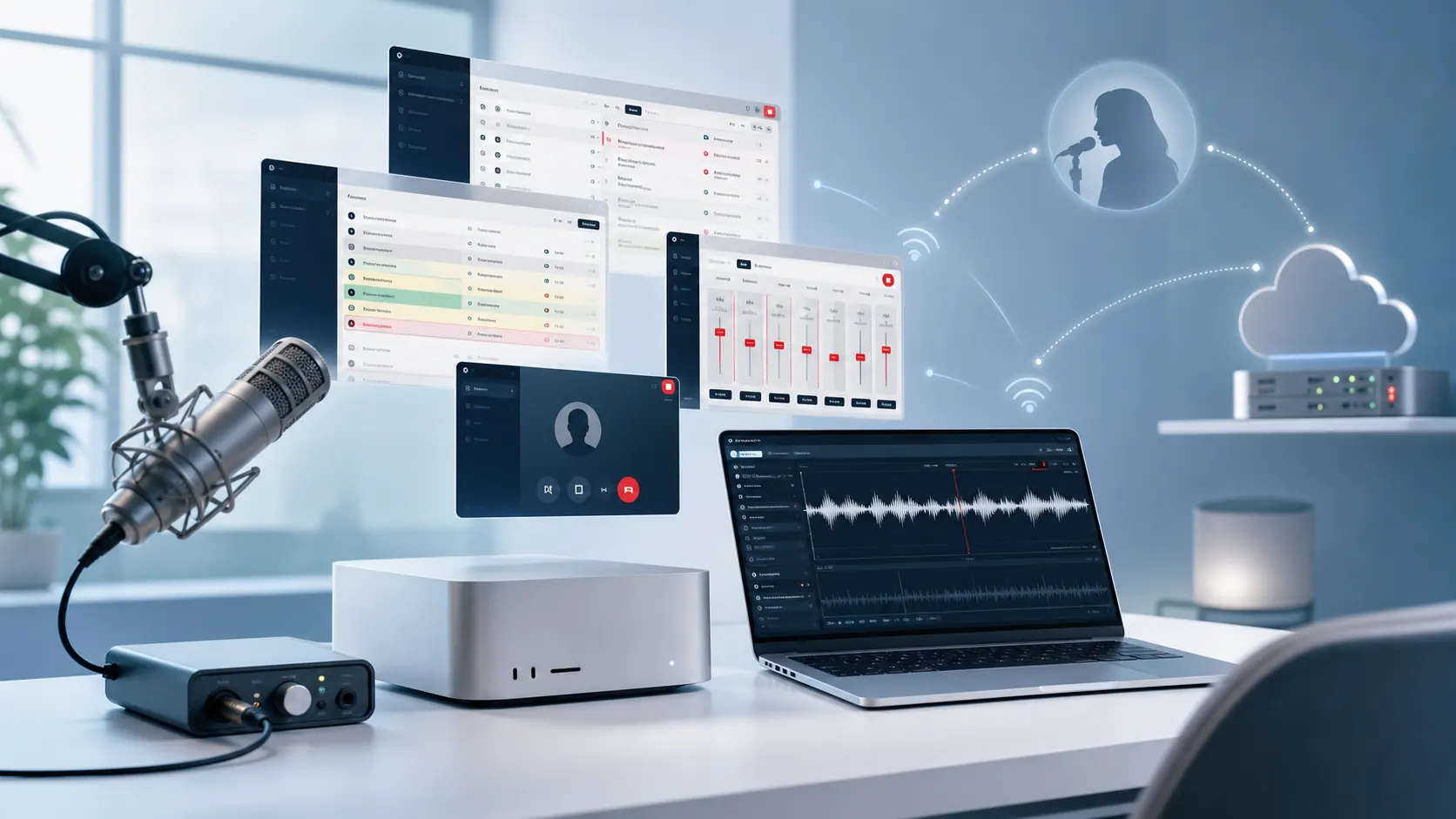 Компактная радиостудия на базе Mac с веб-пультом, удалённым ведущим и серверным вещанием